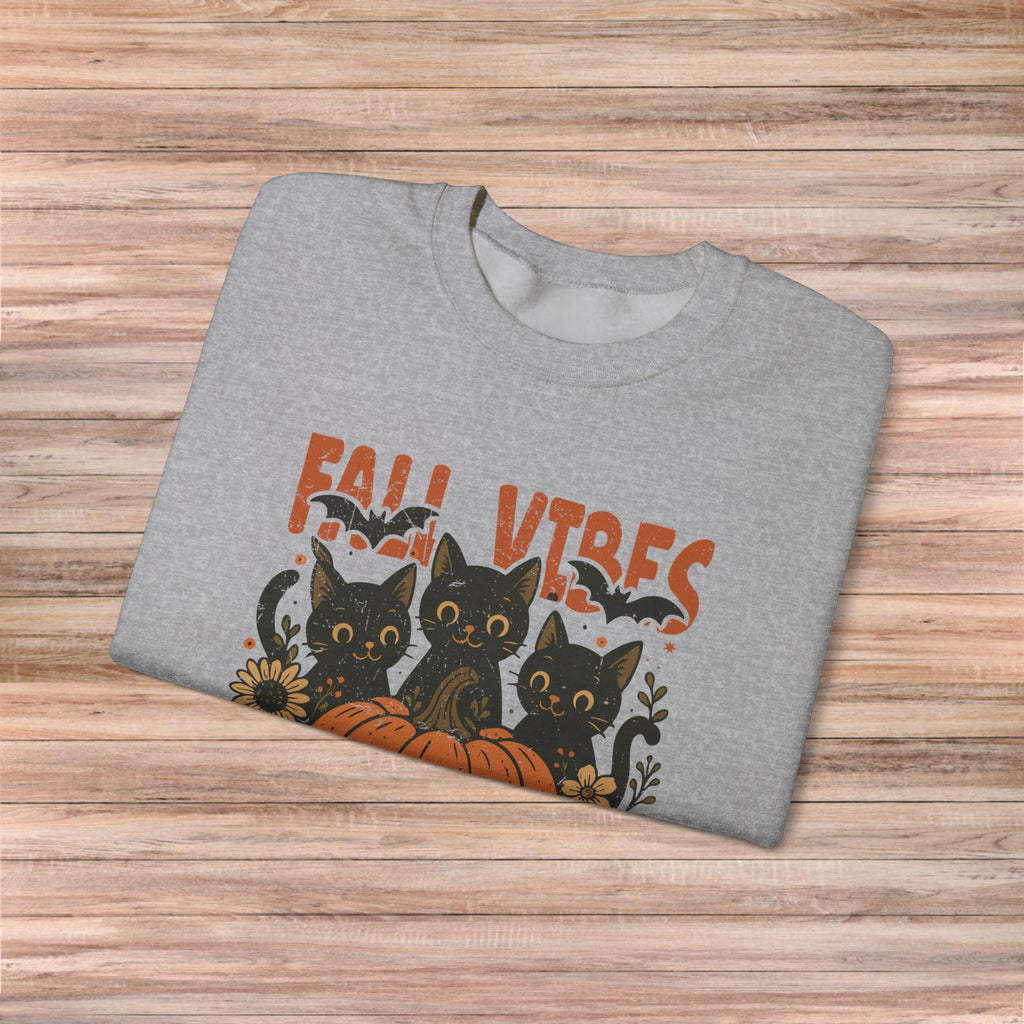 Fall Vibes Cat Pumpkin Sweater