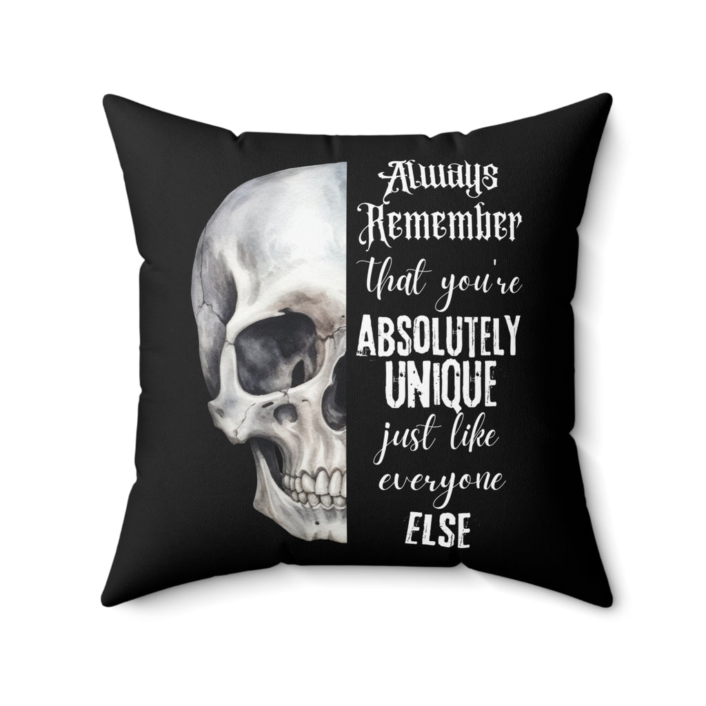 Always Remember Skull Pillow (Black)