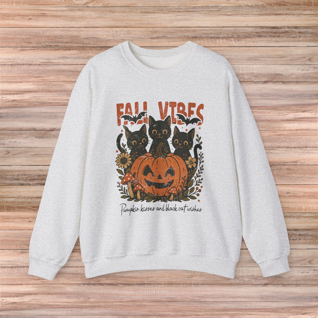 Fall Vibes Cat Pumpkin Sweater
