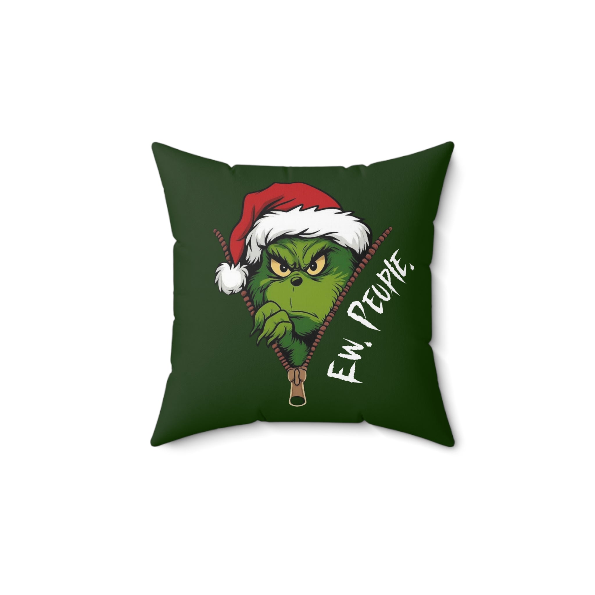 Ew People Grinch (Dark Green) Pillow