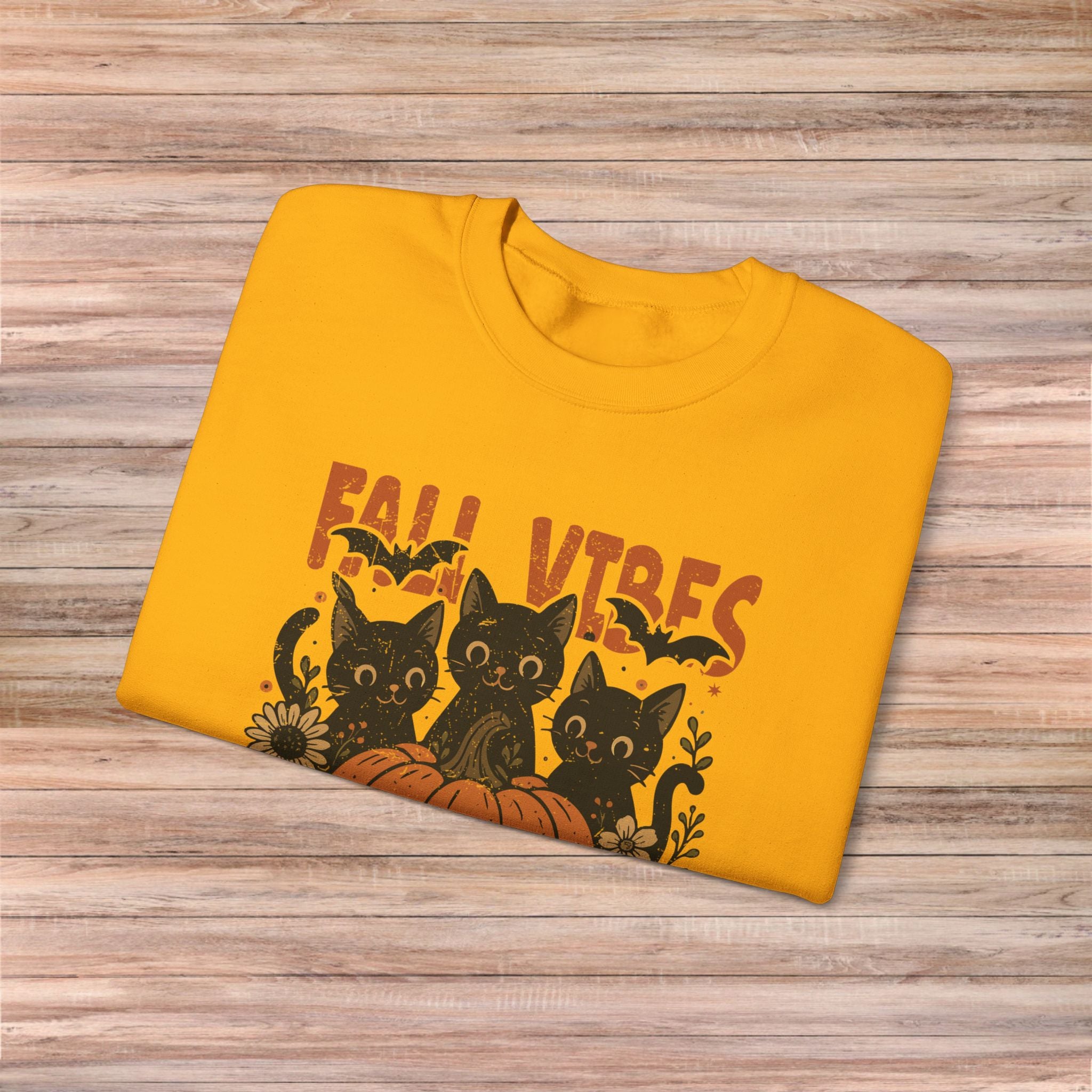 Fall Vibes Cat Pumpkin Sweater