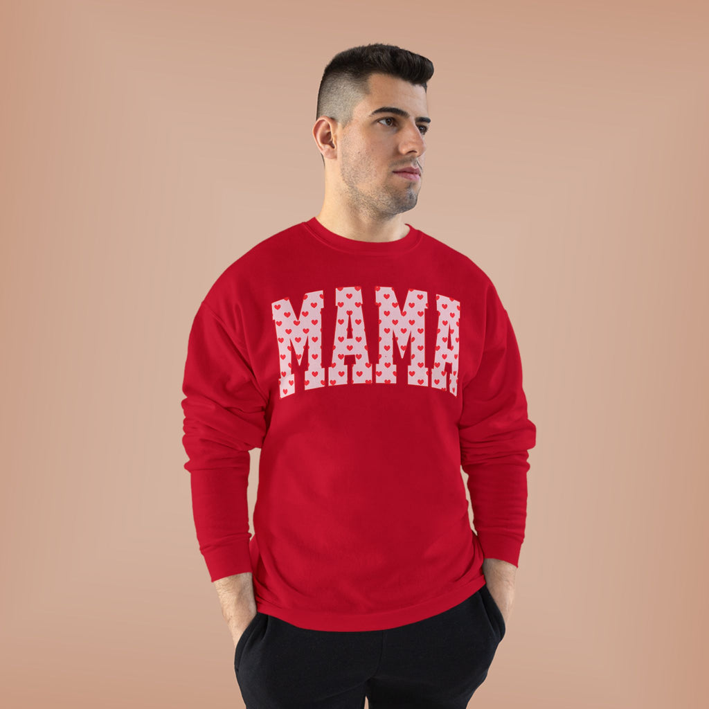 Mama Heart Pattern Crewneck Sweatshirt