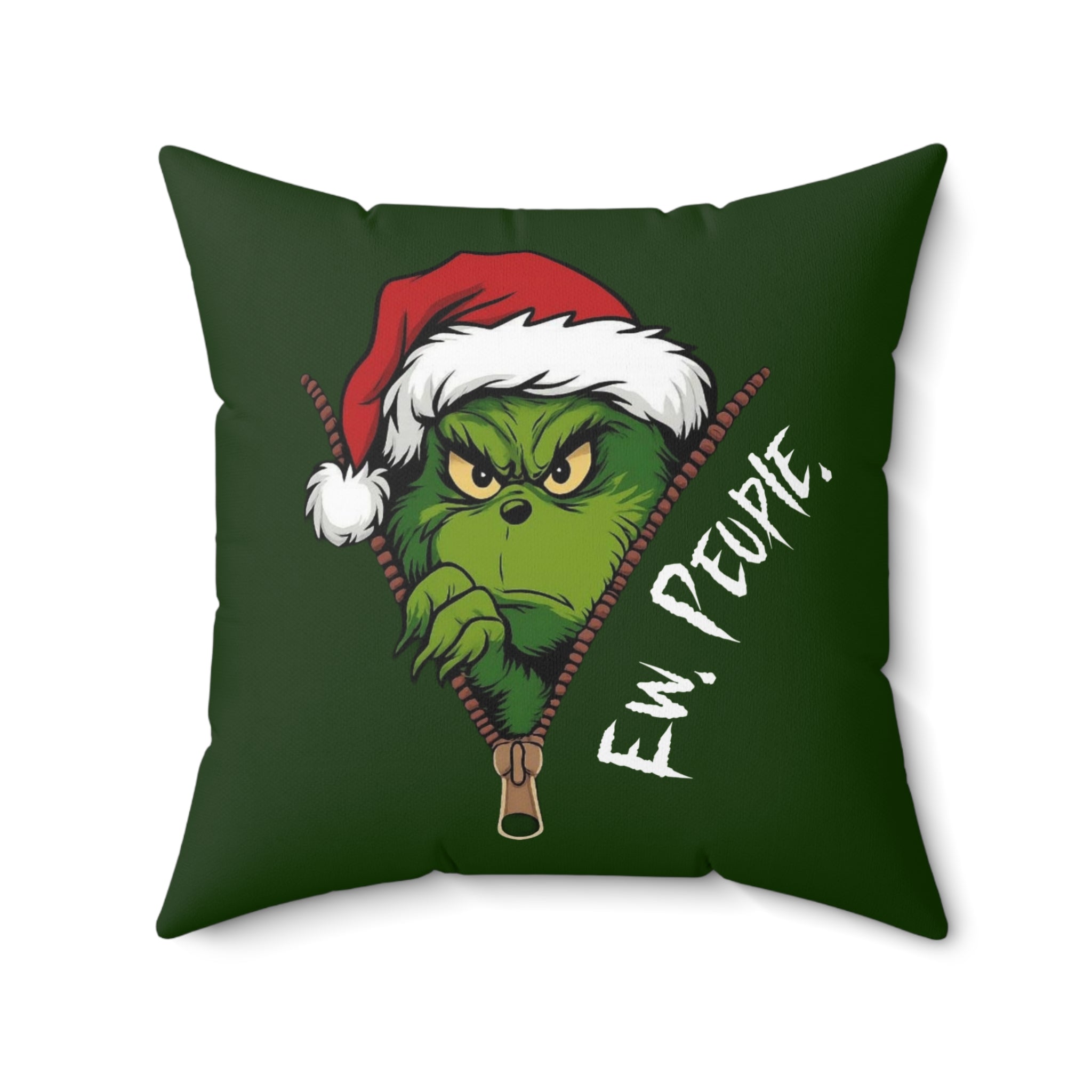 Ew People Grinch (Dark Green) Pillow