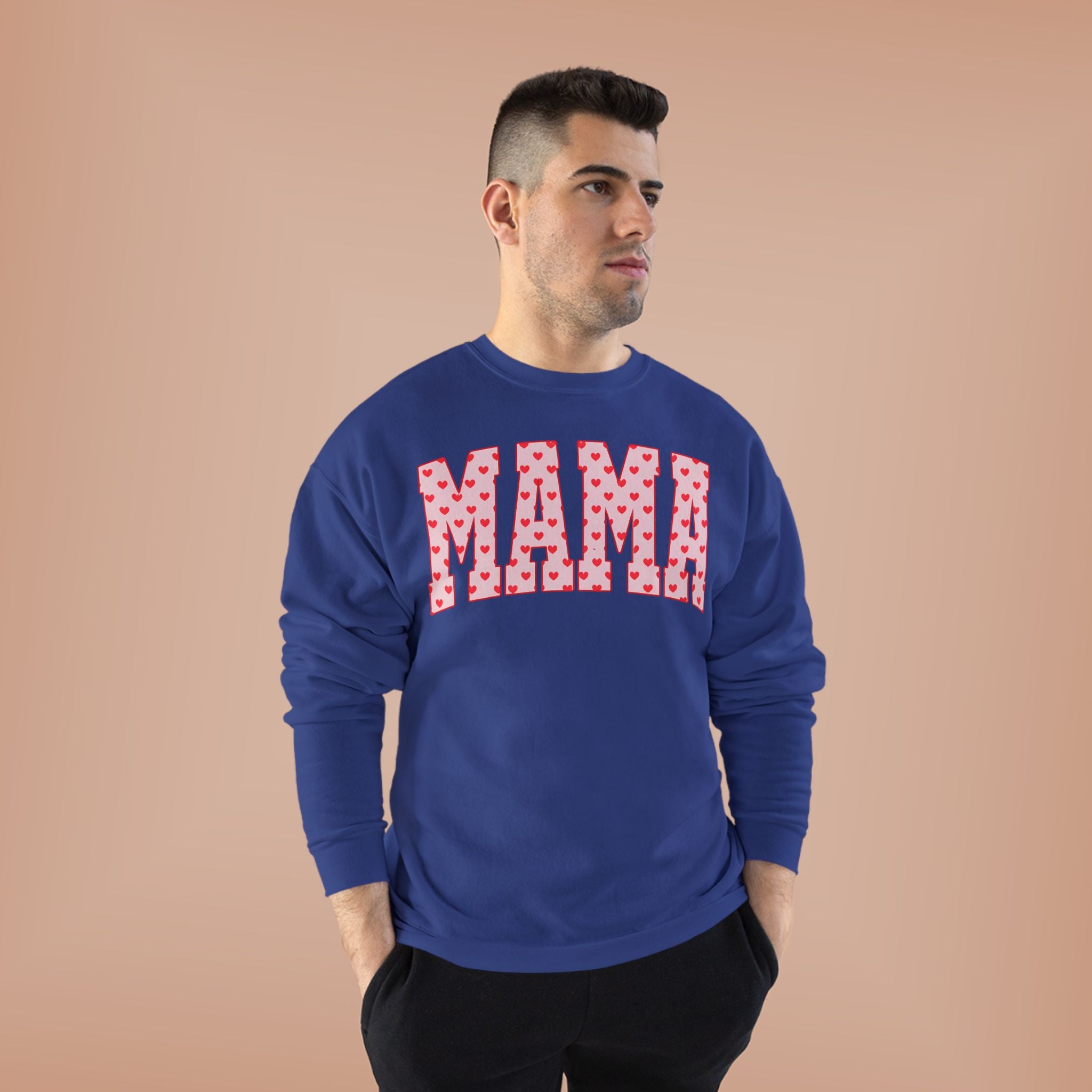 Mama Heart Pattern Crewneck Sweatshirt