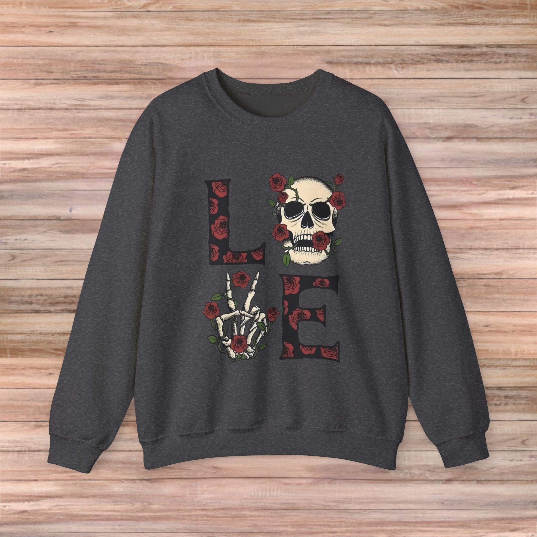 LOVE Skeleton Rose Sweater