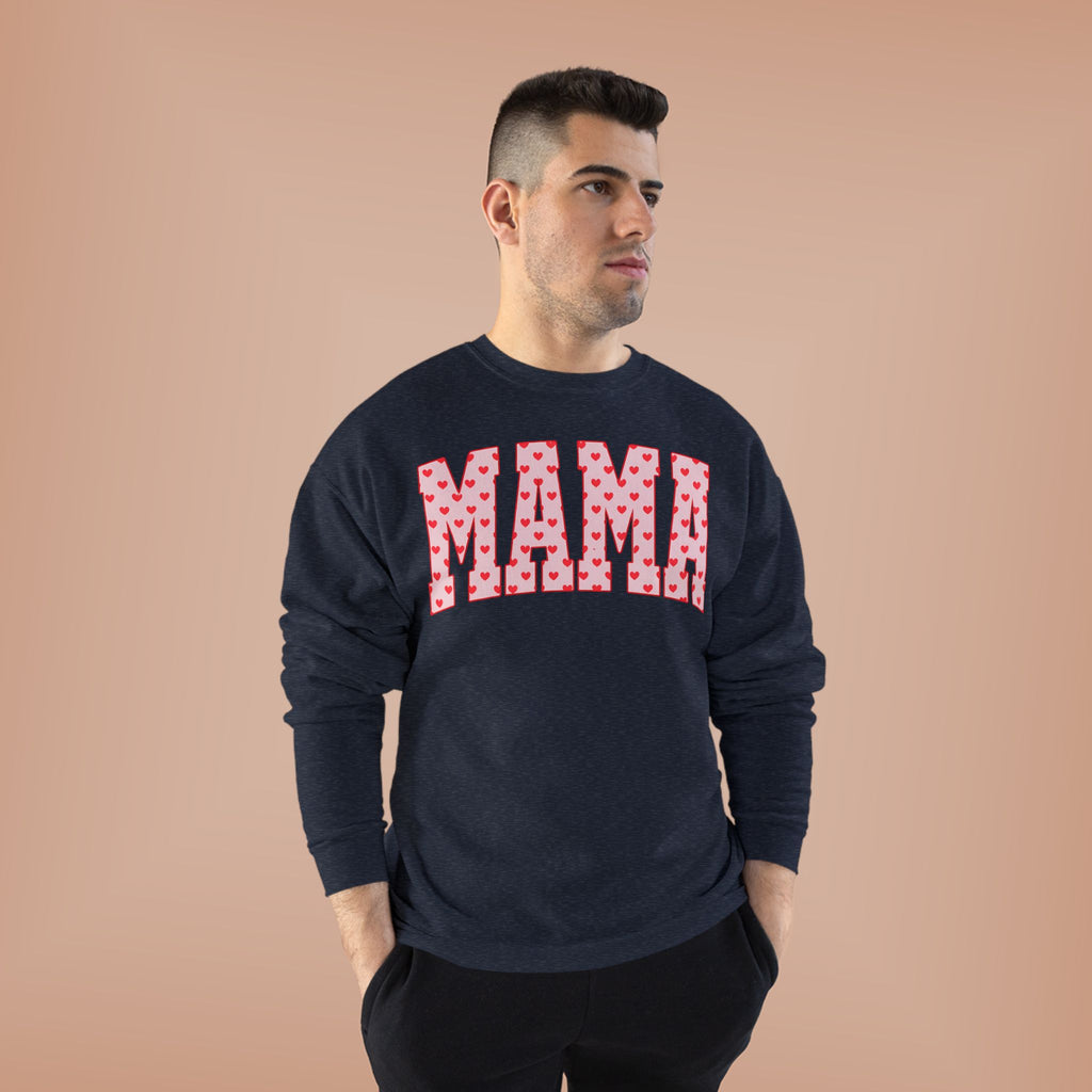 Mama Heart Pattern Crewneck Sweatshirt