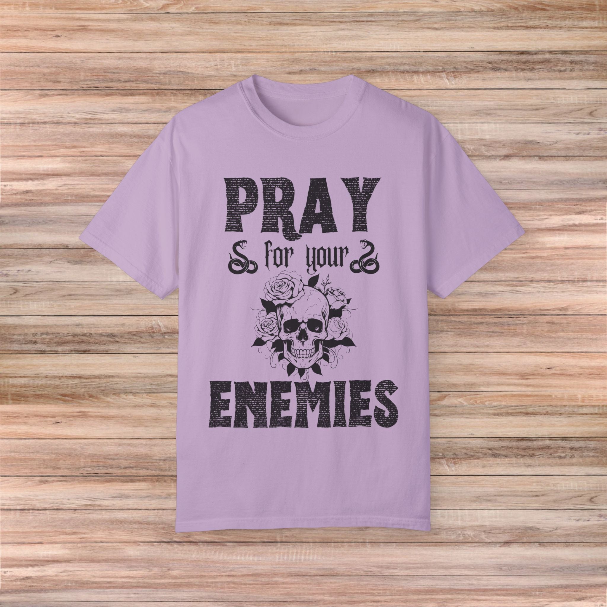 Pray for Your Enemies Skull Tshirt