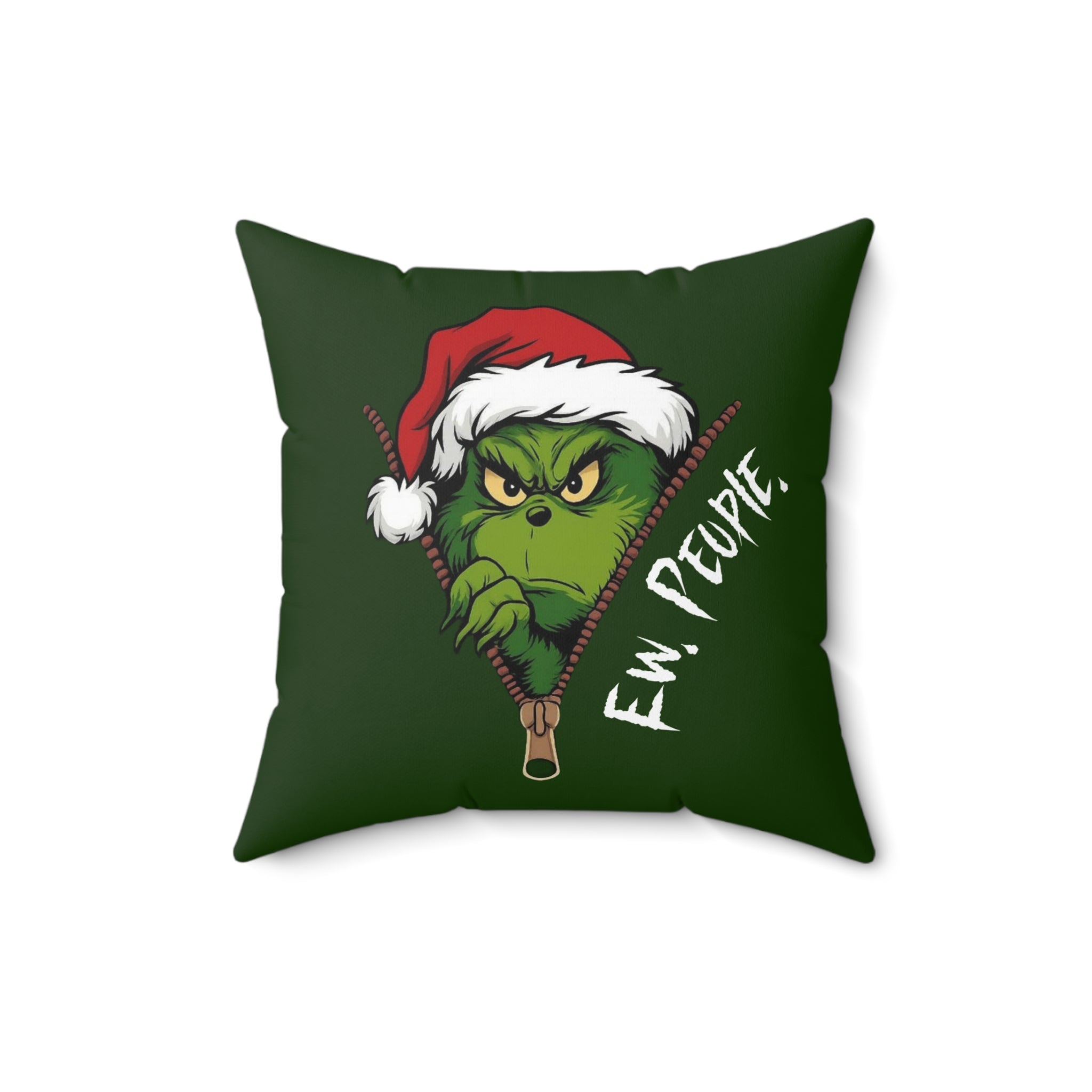 Ew People Grinch (Dark Green) Pillow