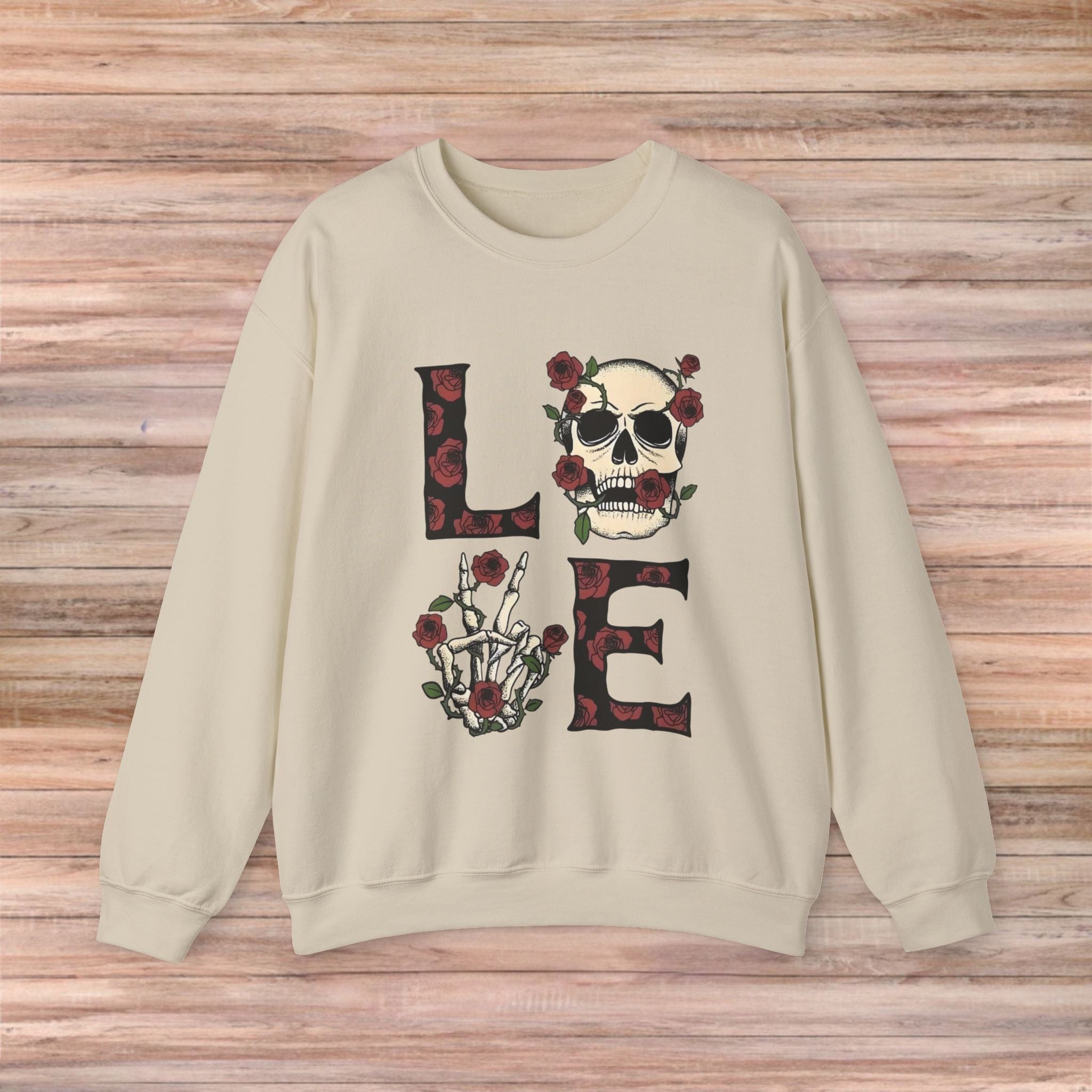 LOVE Skeleton Rose Sweater