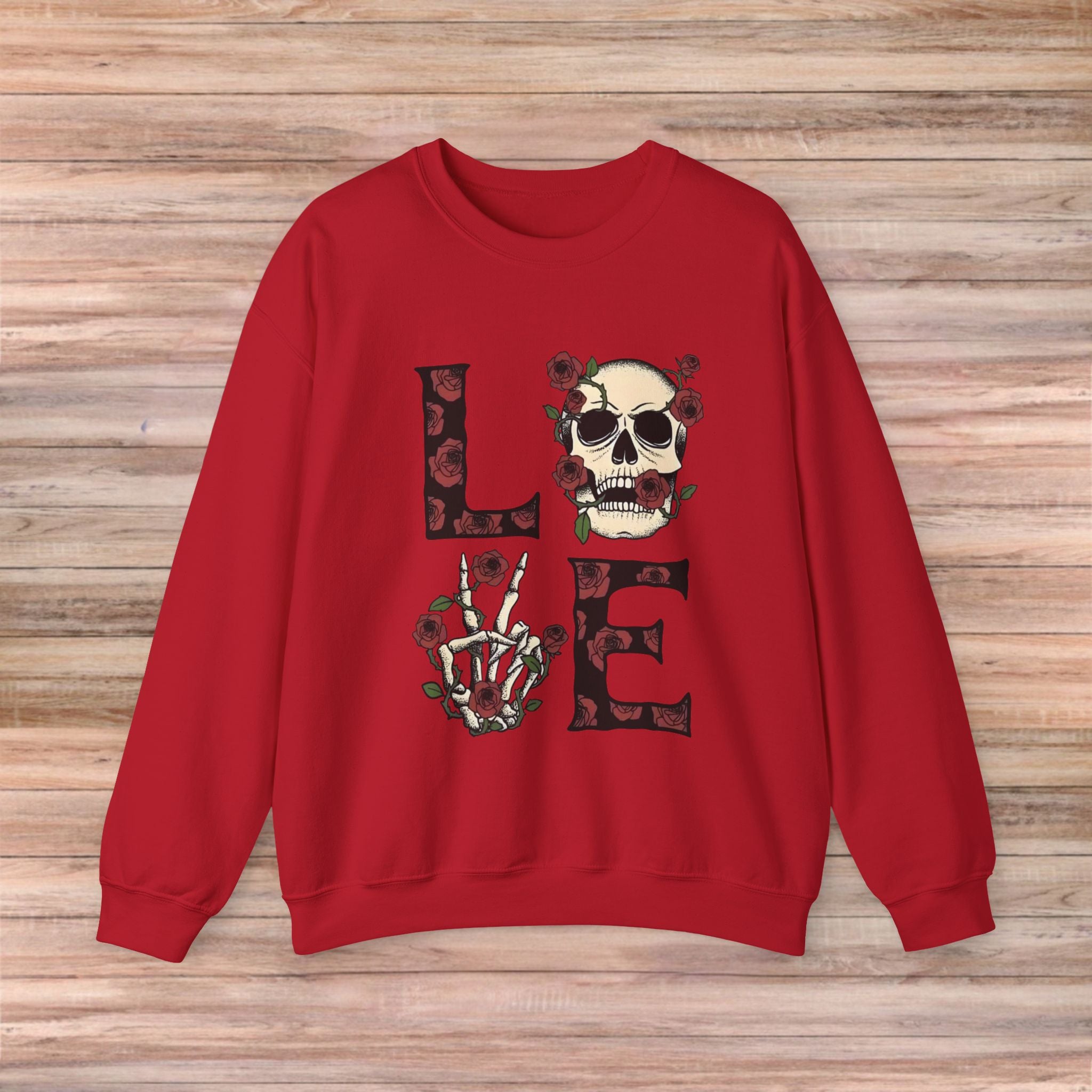 LOVE Skeleton Rose Sweater