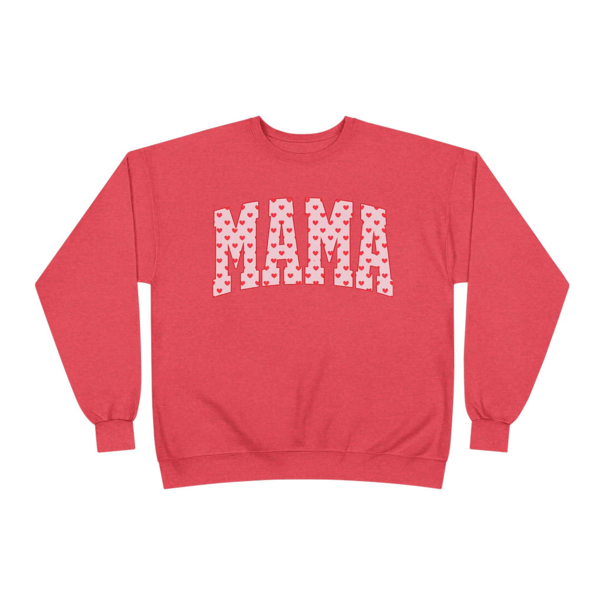 Mama Heart Pattern Crewneck Sweatshirt