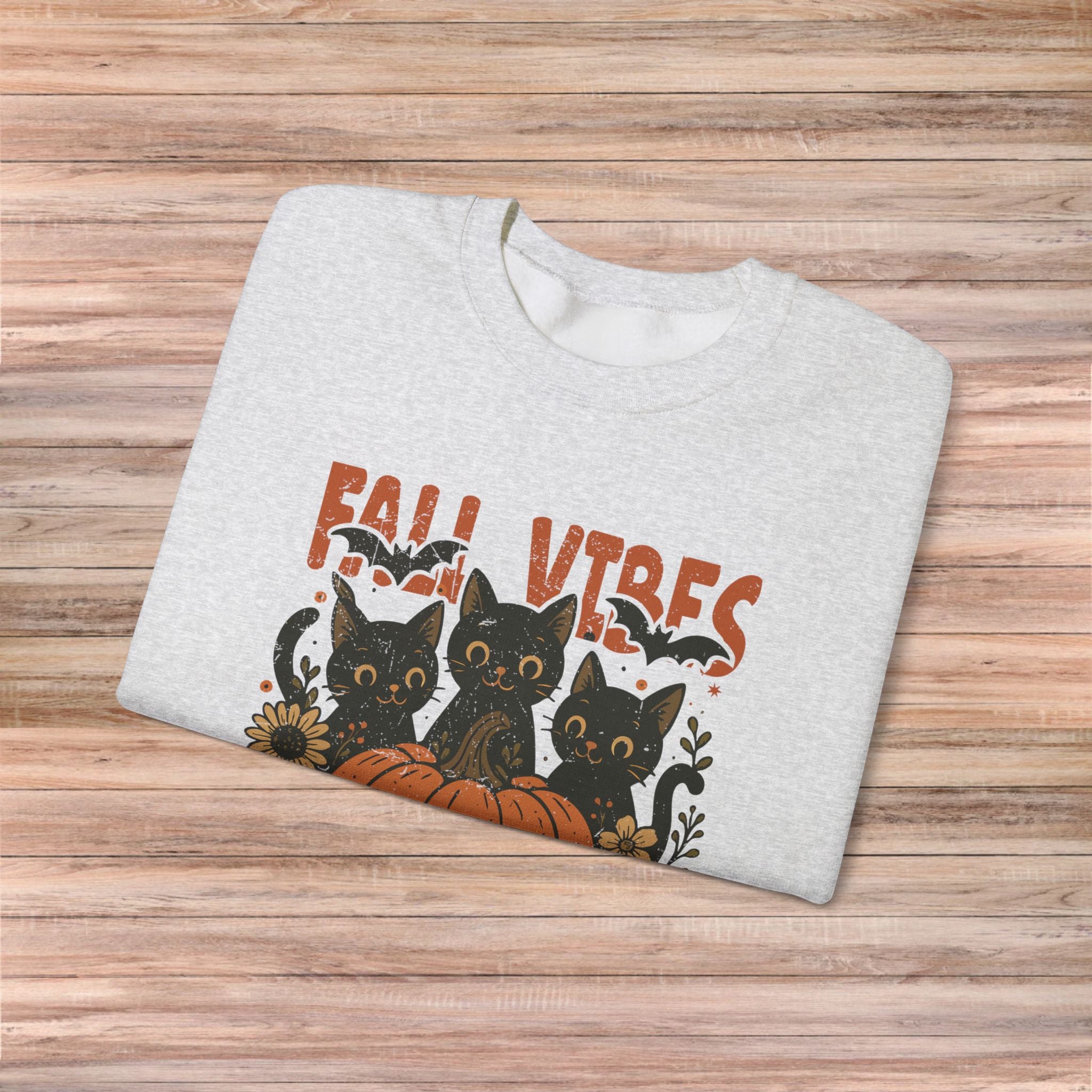 Fall Vibes Cat Pumpkin Sweater