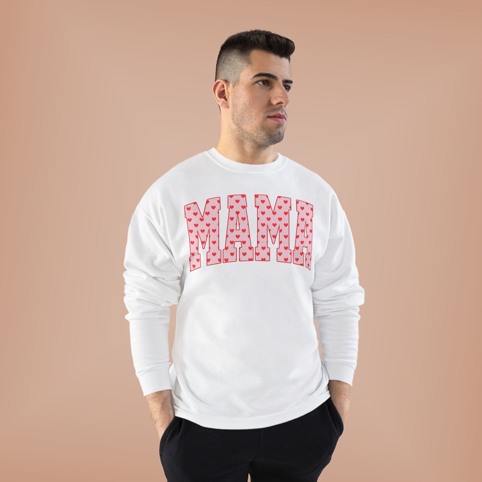 Mama Heart Pattern Crewneck Sweatshirt